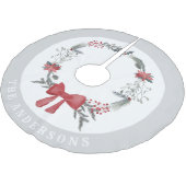 Rustikaler Name der Weihnachtsfrau Polyester Weihnachtsbaumdecke (Schrägansicht)