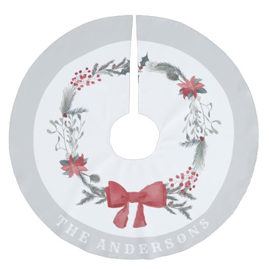 Rustikaler Name der Weihnachtsfrau Polyester Weihnachtsbaumdecke (Vorderseite)