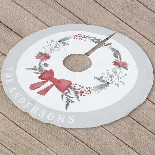 Rustikaler Name der Weihnachtsfrau Polyester Weihnachtsbaumdecke