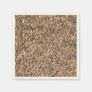 Rustikaler Natur-Kiesel entsteint Foto Serviette