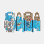 Rustikaler Nautic Blue Wood Burlap Starfish Geschenkschachtel (Ungefaltet)
