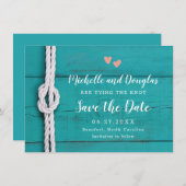 Rustikaler Nautikknoten Save the Date (Vorne/Hinten)