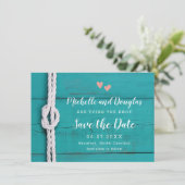 Rustikaler Nautikknoten Save the Date (Stehend Vorderseite)