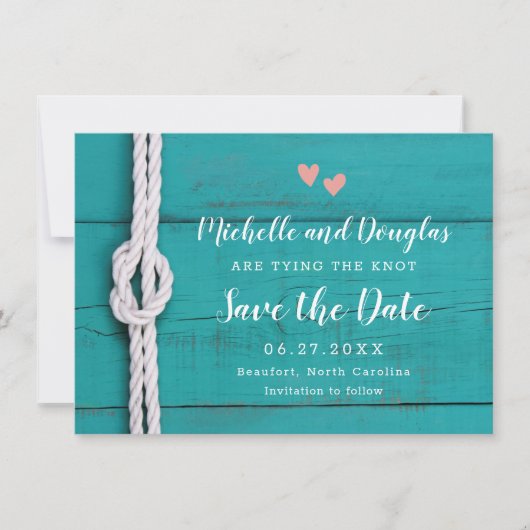 Rustikaler Nautikknoten Save the Date (Vorderseite)
