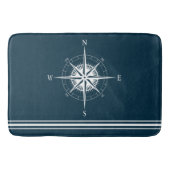 Rustikaler Nautikkompass mit Streifen Badematte (Vorderseite)