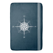 Rustikaler Nautikkompass mit Streifen Badematte (Vorderseite Vertikal)