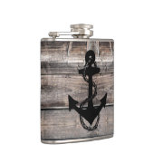 rustikaler nautischer Hintergrund mit ANCHOR | Flachmann (Rechts)