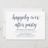 Rustikaler Navy Blue Wedding Elopement Empfang Einladung (Vorderseite)
