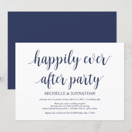 Rustikaler Navy Blue Wedding Elopement Empfang Einladung