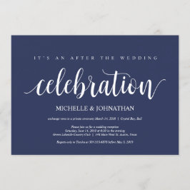 Rustikaler Navy Blue Wedding Elopement Empfang Einladung
