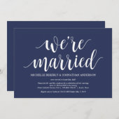 Rustikaler Navy Blue Wedding Elopement Empfang Einladung (Vorne/Hinten)
