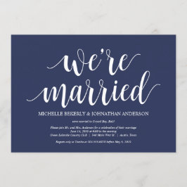 Rustikaler Navy Blue Wedding Elopement Empfang Einladung