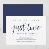 Rustikaler Navy Blue Wedding Elopement Empfang Einladung (Vorne/Hinten)
