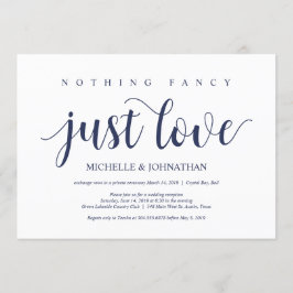 Rustikaler Navy Blue Wedding Elopement Empfang Einladung
