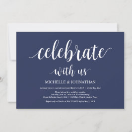 Rustikaler Navy Blue Wedding Elopement Empfang Einladung