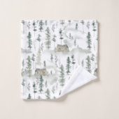 Rustikaler Neck der Holzhütte Badhandtuch Set (Waschlappen)