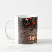 Rustikaler Neon Happy Holidays Kaffeetasse (Links)