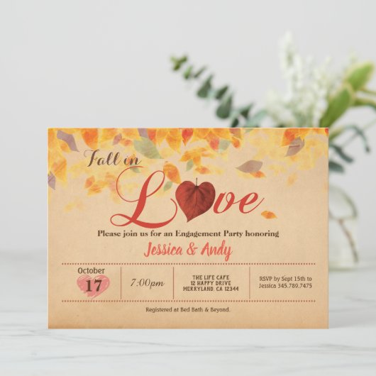 Rustikaler Niedergang der Liebe Einladung (Stehend Vorderseite)