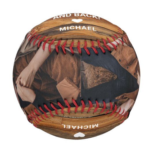 Rustikaler Niedlicher Freund 'I Liebe You' Foto Ba Baseball (Vorderseite)