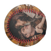 Rustikaler Niedlicher Freund 'I Liebe You' Foto Ba Baseball (Vorderseite Links)