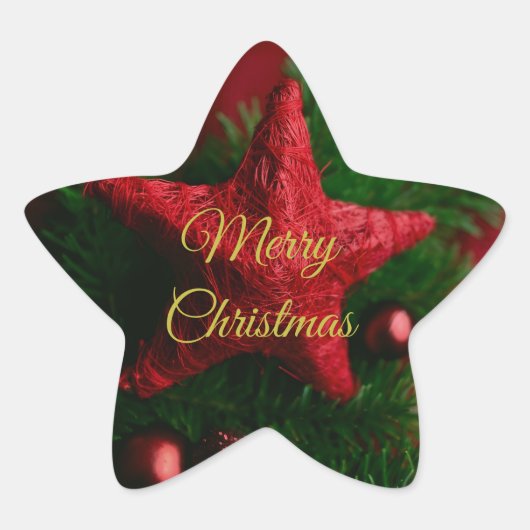 Rustikaler Niedlicher Weihnachtssternaufkleber Stern-Aufkleber (Vorderseite)