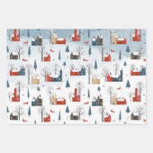 Rustikaler Nordic Red Fox in einem schneebedeckten Geschenkpapier Set (Vorderseite 3)