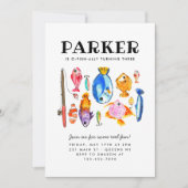 Rustikaler O-Fish-al Reel Fun Fish Fish Birthday Einladung (Vorderseite)