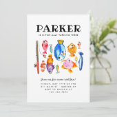 Rustikaler O-Fish-al Reel Fun Fish Fish Birthday Einladung (Stehend Vorderseite)