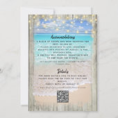 Rustikaler Ocean Beach Hochzeitungs-QR-Code Einladung (Rückseite)