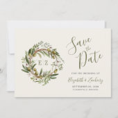 Rustikaler Olivenhain Save the Date Einladung (Vorderseite)
