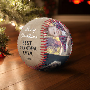 Rustikaler Opa Enkelkinder 3 Fotos Frohe Weihnacht Baseball