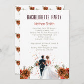 Rustikaler Orange Boho Sonnenuntergang Junggeselin Einladung (Vorne/Hinten)