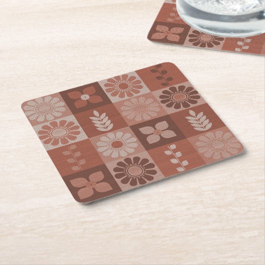 Rustikaler Orange Brown Burlap Pattern Untersetzer (angewinkelt)