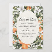 Rustikaler Orange Citrus Floral | Elegant Boho Save The Date (Vorderseite)