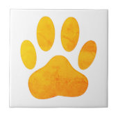 Rustikaler Orange Dog Pawprint Tile Fliese (Vorderseite)