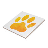 Rustikaler Orange Dog Pawprint Tile Fliese (Seite)