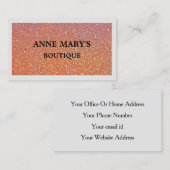 Rustikaler Orange Glitzer Boutique Friseur Salon W Visitenkarte (Vorne/Hinten)