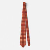 Rustikaler Orange Herbst Kariert Tartan Neck Tie Krawatte (Vorderseite)