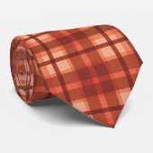 Rustikaler Orange Herbst Kariert Tartan Neck Tie Krawatte (Gerollt)