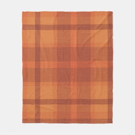 Rustikaler Orange Herbst Karierter Tartan Fleecedecke (Vorderseite)