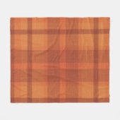 Rustikaler Orange Herbst Karierter Tartan Fleecedecke (Vorderseite (Horizontal))