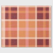 Rustikaler Orange Herbst Karierter Tartan Geschenkpapier (Flach)