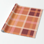 Rustikaler Orange Herbst Karierter Tartan Geschenkpapier (Ungerollt)
