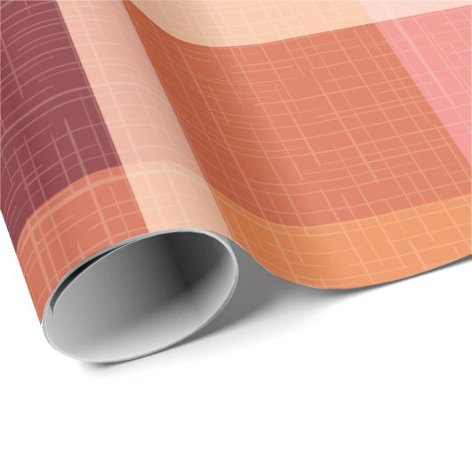Rustikaler Orange Herbst Karierter Tartan Geschenkpapier (Rolleneckpunkt)