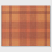 Rustikaler Orange Herbst Karierter Tartan Geschenkpapier (Flach)
