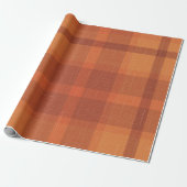 Rustikaler Orange Herbst Karierter Tartan Geschenkpapier (Ungerollt)