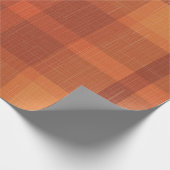 Rustikaler Orange Herbst Karierter Tartan Geschenkpapier (Ecke)