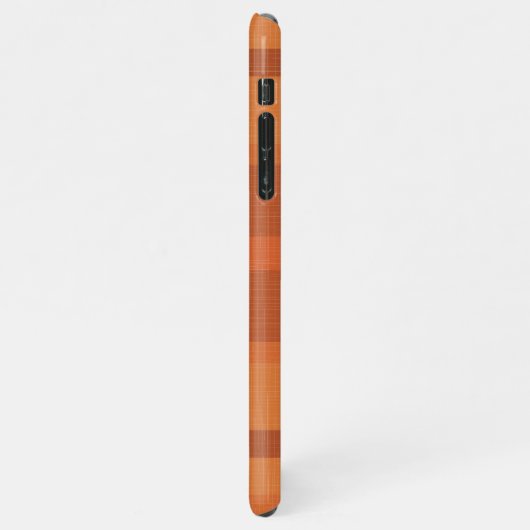 Rustikaler Orange Herbst Karierter Tartan iPhone Hülle (Linke Seite)