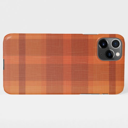Rustikaler Orange Herbst Karierter Tartan iPhone Hülle (Rückseite (Horizontal))