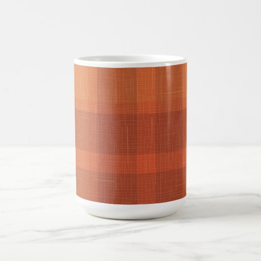 Rustikaler Orange Herbst Karierter Tartan Kaffeetasse (Mittel)